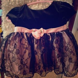 Elegant Infant Formal Velvet Lace Dress